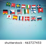 colorful flags of different... | Shutterstock .eps vector #463727453