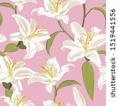 Lily Flower Seamless Pattern On ...