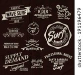 vector retro surf label set. | Shutterstock .eps vector #191196479