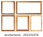 gold  picture frame isolated on ... | Shutterstock . vector #201241076