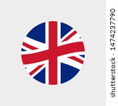 uk or british circle flag icon. ... | Shutterstock . vector #1474237790