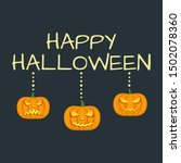 happy halloween text with... | Shutterstock .eps vector #1502078360