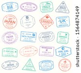 passport stamp set. visa stamps ... | Shutterstock .eps vector #1564874149
