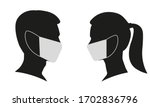 man and woman profile face... | Shutterstock .eps vector #1702836796