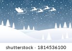 santa on sleigh with reindeers... | Shutterstock .eps vector #1814536100