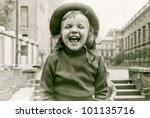 Vintage Photo Of Little Girl...
