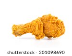 Fried Chicken Isolated White...