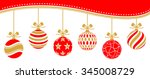 Christmas Baubles Vector Red...