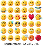 smileys emoticons vector set | Shutterstock .eps vector #659317246