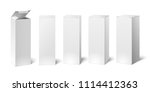 high white cardboard box mockup.... | Shutterstock .eps vector #1114412363