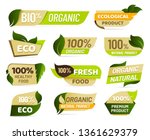 vegan emblem. fresh nature... | Shutterstock .eps vector #1361629379