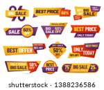 retail sale tags. cheap price... | Shutterstock . vector #1388236586
