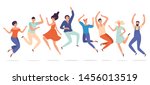 young people jump. jumping... | Shutterstock .eps vector #1456013519
