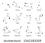 zodiac constellations. zodiacal ... | Shutterstock .eps vector #1562183209