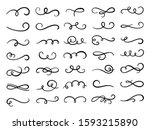calligraphic swirl flourish.... | Shutterstock .eps vector #1593215890