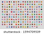round national flags. world... | Shutterstock . vector #1594709539