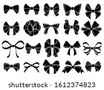 decorative bow silhouette. gift ... | Shutterstock . vector #1612374823
