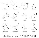 zodiac constellations. zodiacal ... | Shutterstock . vector #1612816483
