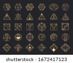 art deco geometric shapes.... | Shutterstock .eps vector #1672417123