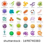bacteria and virus icons.... | Shutterstock .eps vector #1698740383