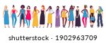 multiethnic group of women.... | Shutterstock .eps vector #1902963709