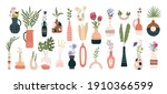 floral vases. blooming spring... | Shutterstock . vector #1910366599