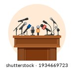 press conference podium.... | Shutterstock .eps vector #1934669723