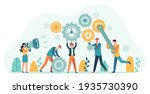 business people with gears.... | Shutterstock . vector #1935730390