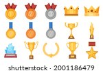 trophies and medals. award... | Shutterstock .eps vector #2001186479