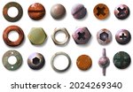 realistic old rusty screw and... | Shutterstock .eps vector #2024269340