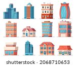 cartoon office city buildings ... | Shutterstock . vector #2068710653