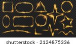 glowing gold magic light frames ... | Shutterstock .eps vector #2124875336