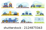 agricultural machinery work on... | Shutterstock .eps vector #2124875363