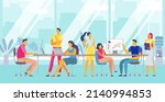 team working together in office ... | Shutterstock .eps vector #2140994853