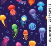 Jellyfish Pattern. Seamless...