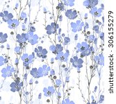 Floral Seamless Pattern Of Flax ...