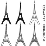 Vector Eiffel Tower Set