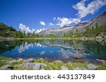 Small photo of Beautiful alpine lake in the Swiss alps - Lago Efra