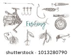 Vector Fishing Tackle Isolated...