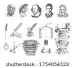 literature hand drawn vector... | Shutterstock .eps vector #1754056523