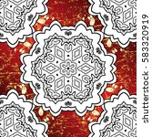 vintage pattern on red... | Shutterstock .eps vector #583320919