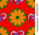 decorated card with mandala in... | Shutterstock . vector #639162703
