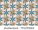 raster seamless cute flower... | Shutterstock . vector #791293063