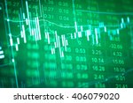 Stock market chart. Stock market data on LED display concept.