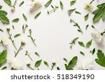 Floral background with a blank space for a text, flat lay 