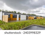 Temporary housing Helper buurt to replace broken houses due to earthquakes and gas extraction in Ten Boer municipality Midden-Groningen in Groningen province The Netherlands