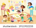 children  kids play together... | Shutterstock .eps vector #1911932233