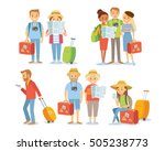 people and family traveling on... | Shutterstock .eps vector #505238773