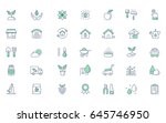gardening line vector icon set | Shutterstock .eps vector #645746950