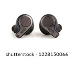 Wireless headphones on a white background. Wireless headset closeup isolated on white background.